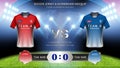 2018 World championship football cup, Soccer jersey mock-up and scoreboard match vs strategy broadcast graphic template, For prese