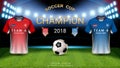 2018 World championship football cup template, Champions final match-winning concept