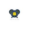 World Championship Tennis Logo Badge sport yellow ball and racket tennis