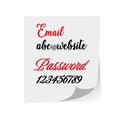 World change you password and email. Bad, easy password concept written on a paper with marker. Isolated stock illustration Royalty Free Stock Photo
