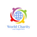 world charity logo template. world adobtion vector icon
