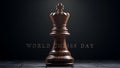 The Universal Language of Chess Wooden King Black Background