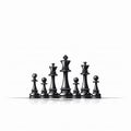 World Chess Day. Image of black chess pieces on a chessboard. International Chess Day. July 20. Side view. Closeup. White