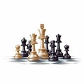 July 20. International Chess Day. Image of black and white chess pieces on a chessboard. World Chess Day. Royalty Free Stock Photo