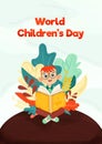 World Children\'s Day. Vector illustration of a poster for Children\'s Day. Royalty Free Stock Photo