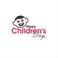 World Childrens Day. Creative Template Design of Happy Childrens Day. Cartoon of Smiling Child Face. Illustration.