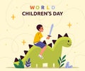 World childrens day vector poster Royalty Free Stock Photo