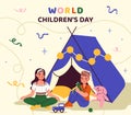 World childrens day vector poster Royalty Free Stock Photo