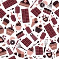 World Chocolate Day. July 11. Seamless pattern. Vector illustration