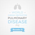 World Chronic Obstructive Pulmonary Disease Day. November. Vector illustration, flat design Royalty Free Stock Photo