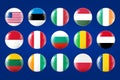 World circular flags collection. National symbols set. Royalty Free Stock Photo