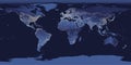 World city lights map. Night Earth view from space. Vector illustration Royalty Free Stock Photo