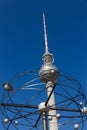 World clock and television tower in Berlin Royalty Free Stock Photo
