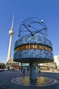 World clock and tv tower in Berlin