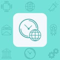 World clock vector icon sign symbol Royalty Free Stock Photo