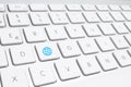 World cloud concept on blue button of the keyboard Royalty Free Stock Photo