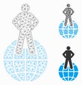 World Commander Vector Mesh Carcass Model and Triangle Mosaic Icon