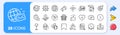 World communication, International love and Meeting time line icons. For web app, printing. App line icons. Vector