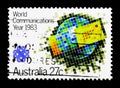 World Communications Year, World Stamps Expo serie, circa 1983 Royalty Free Stock Photo