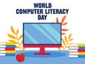 world computer literacy day for better computer literacy Royalty Free Stock Photo