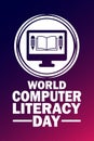 World Computer Literacy Day Vector illustration Royalty Free Stock Photo