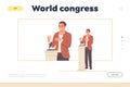 World congress landing page for online service offering help in organization of business conference