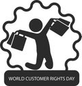 World Consumer Rights Day black vector icon