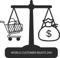 World Consumer Rights Day black vector icon