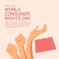 world consumer rights day poster template vector