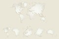 World continents map, America, Europe, Africa, Asia, Australia, old paper blank Royalty Free Stock Photo