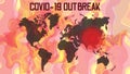 World covid 19 outbreak with fire background Royalty Free Stock Photo