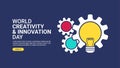 world creativity and innovation day background template Royalty Free Stock Photo