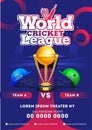 World Cricket League template or flyer design, match between Team A VS Team B