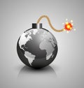 World crisis bomb icon Royalty Free Stock Photo