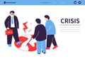 World crisis - colorful flat design style banner Royalty Free Stock Photo