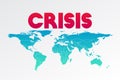 World crisis vector illustration. Symbol with map for infographics, economy, pandemic, global disease, information, report, design