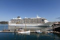 The World Cruise Ship docked in Falmouth harbour