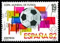 World Cup Football: Soccer ball superimposed on flags, Football World Cup Spain -82 serie, circa 1982