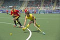 World Cup Hockey: Australia vs Spain Royalty Free Stock Photo