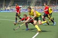 World Cup Hockey: Australia vs Spain Royalty Free Stock Photo