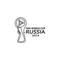 The World Cup 2018 icon. Element of soccer world cup for mobile concept and web apps. Thin line cup of the World Cup 2018 icon can