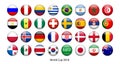 WORLD CUP 2018 - Flag buttons Royalty Free Stock Photo