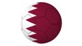 World Cup in Qatar, isolated 2022 football soccer concept with color flag on the 3d ball render. Image for soccer ball