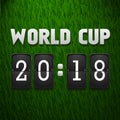 World cup 2018 scoreboard on grass background. Sport template. Vector illustration Royalty Free Stock Photo