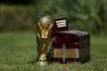 World cup trophy and Russian musical instrument