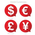 World currencies sign symbol set