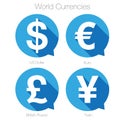 World currencies sign symbol set