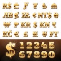 World Currency Golden Number Symbols Royalty Free Stock Photo