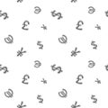 World Currency Seamless Money Sign Clear Pattern