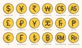 World currency symbol icons illustration Royalty Free Stock Photo